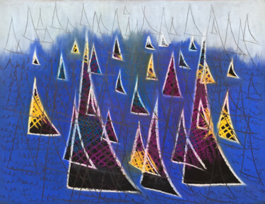 Zeichnungen mit dem Titel "Maritime? XXII" von Frédéric Hartmann, Original-Kunstwerk, Pastell