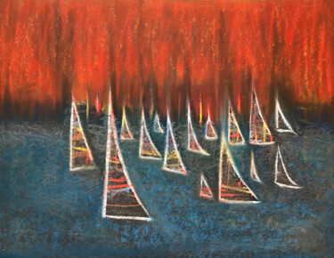 Drawing titled "Maritime? XI" by Frédéric Hartmann, Original Artwork, Pastel