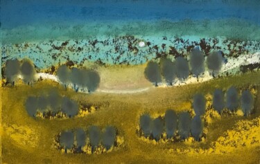 Dessin intitulée "Paysage silencieux V" par Frédéric Hartmann, Œuvre d'art originale, Pastel