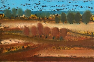 Drawing titled "Paysage silencieux…" by Frédéric Hartmann, Original Artwork, Pastel