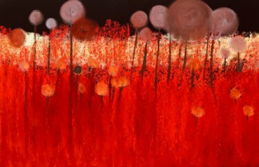 Dessin intitulée "Rouge et variations…" par Frédéric Hartmann, Œuvre d'art originale, Pastel