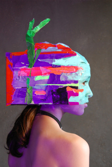 Photographie intitulée "Protocolor -masque…" par Frhégo, Œuvre d'art originale, Photographie numérique Monté sur Aluminium