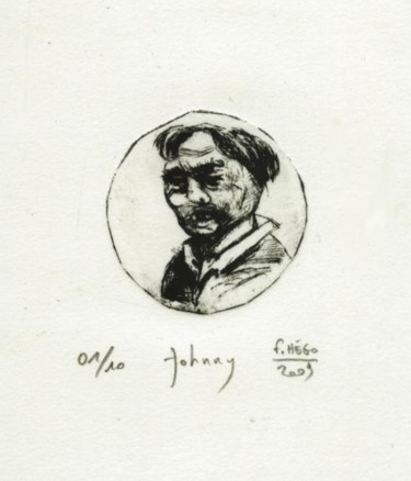 Dessin intitulée "Johnny 1/10." par Frhégo, Œuvre d'art originale, Autre
