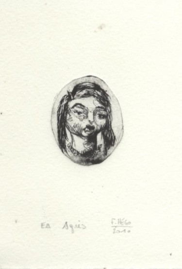 Dessin intitulée "Agnès." par Frhégo, Œuvre d'art originale, Autre