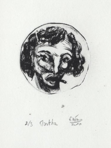Dessin intitulée "Martha." par Frhégo, Œuvre d'art originale, Autre