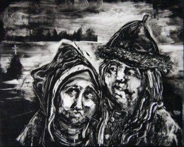 Artisanat intitulée "La veuve et l'orphe…" par Frhégo, Œuvre d'art originale