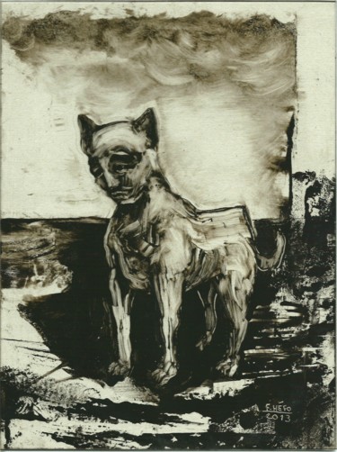 Artisanat intitulée "Homme -chien." par Frhégo, Œuvre d'art originale