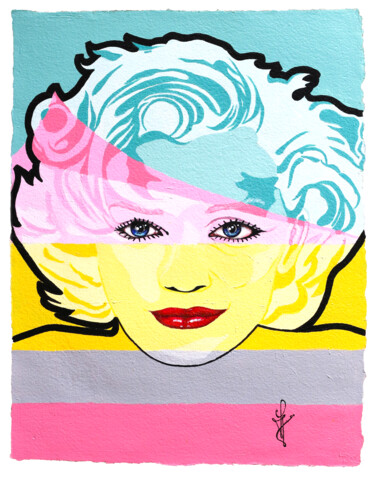 Malerei mit dem Titel "Marilyn Pop" von Frederic Jacquet, Original-Kunstwerk, Acryl