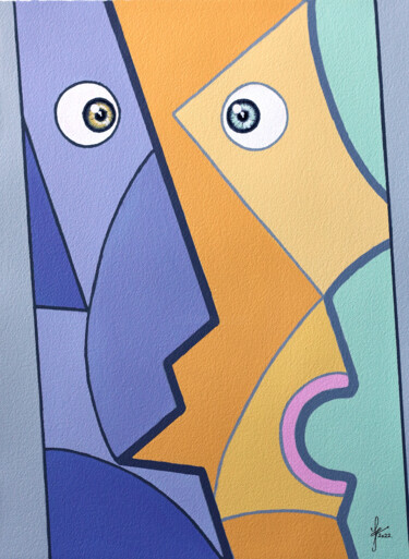 Painting titled "Double Expression 3…" by Frederic Jacquet, Original Artwork, Acrylic