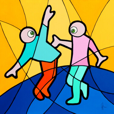 Painting titled "Keith, dance!" by Frederic Jacquet, Original Artwork, Acrylic