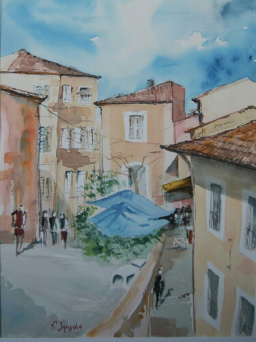Peinture intitulée "Roussillon" par Frederic Jandolo, Œuvre d'art originale, Aquarelle