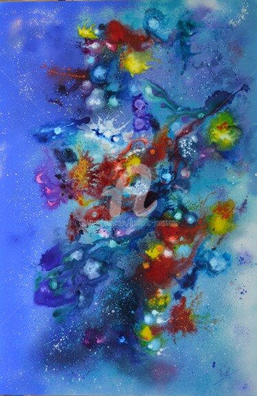 Peinture intitulée "coraux-rouges" par Frederic Janssens (Fredj), Œuvre d'art originale, Acrylique