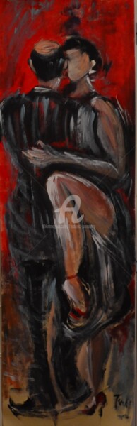 Painting titled "Kakemono Tango" by Frederic Janssens (Fredj), Original Artwork, Acrylic