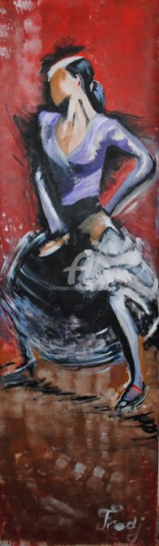 Картина под названием "Kakemono Flamenco" - Frederic Janssens (Fredj), Подлинное произведение искусства, Акрил