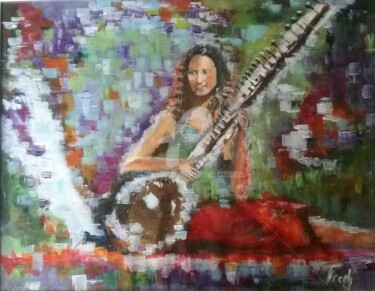 Painting titled "Inde musicale" by Frederic Janssens (Fredj), Original Artwork, Acrylic