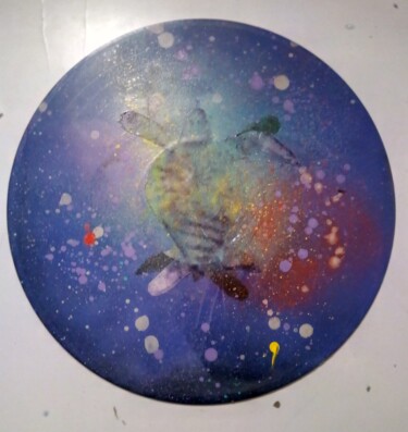 Painting titled "Turtle" by Frederic Lafay (FL), Original Artwork, Acrylic