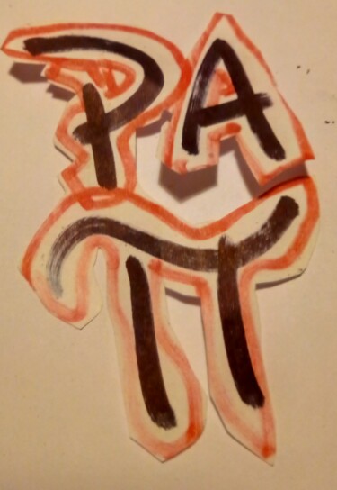 Schilderij getiteld "Papy" door Frederic Lafay (FL), Origineel Kunstwerk, Marker Gemonteerd op Frame voor houten brancard