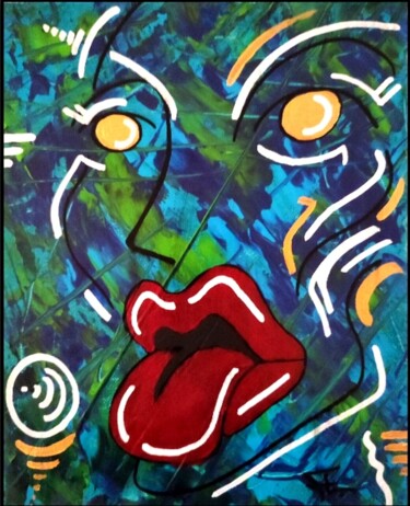 Painting titled "No respect" by Frederic Laroubine, Original Artwork, Acrylic Mounted on Cardboard
