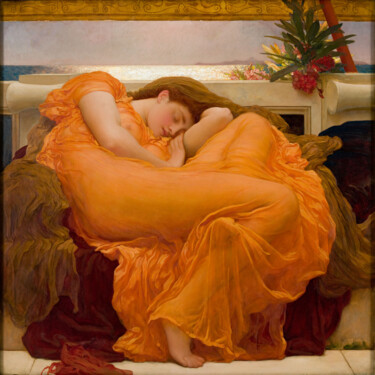 「Juin flamboyant」というタイトルの絵画 Frederic Leightonによって, オリジナルのアートワーク, オイル