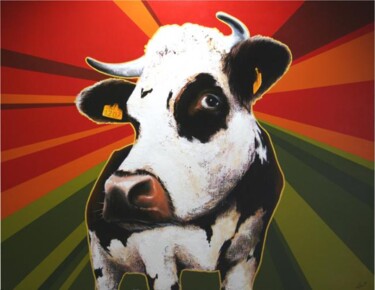 Peinture intitulée "vache" par Frédéric Leleu, Œuvre d'art originale