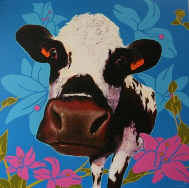 Painting titled "hawaian cow" by Frédéric Leleu, Original Artwork
