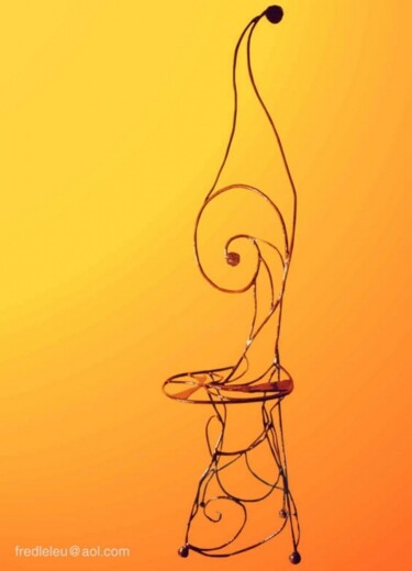 Sculpture intitulée "chaise facon burton" par Frédéric Leleu, Œuvre d'art originale