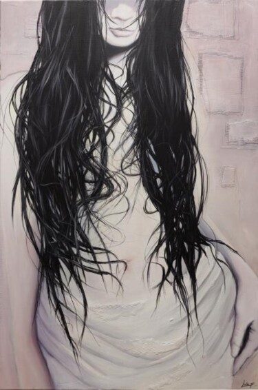 Painting titled "wet hair" by Frédéric Leleu, Original Artwork