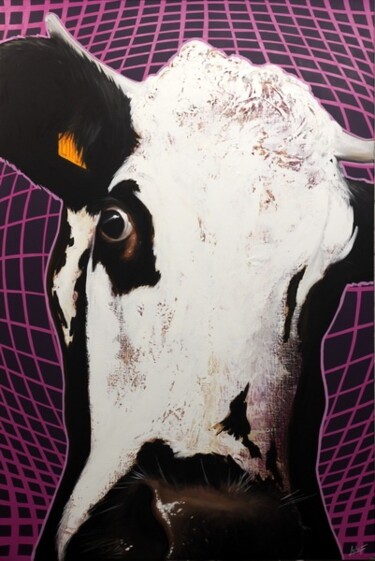 Painting titled "vache&co 2011 n°2" by Frédéric Leleu, Original Artwork