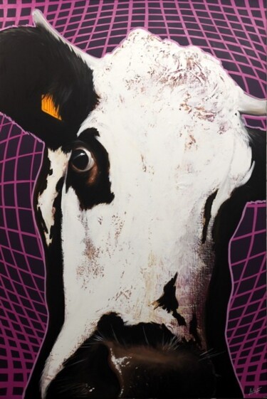 Peinture intitulée "vache&co n°2 2011" par Frédéric Leleu, Œuvre d'art originale