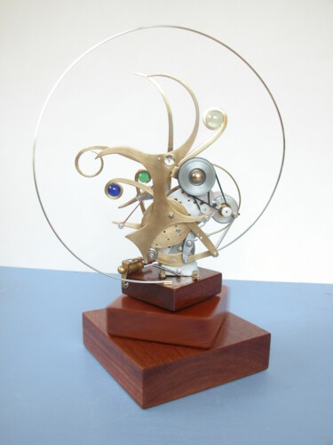 Sculpture titled "Automate N° 24 - Éq…" by Frédéric Letrun, Original Artwork, Aluminium
