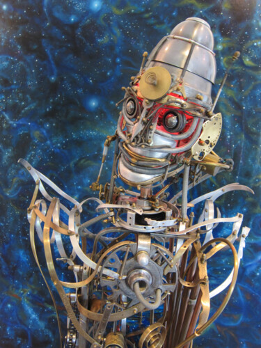 Rzeźba zatytułowany „Automate N° 7 "Lud…” autorstwa Frédéric Letrun, Oryginalna praca, Metale