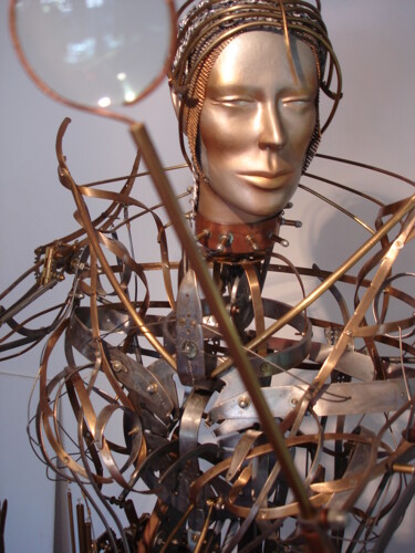 Sculptuur getiteld "Automate N° 6" door Frédéric Letrun, Origineel Kunstwerk, Metalen