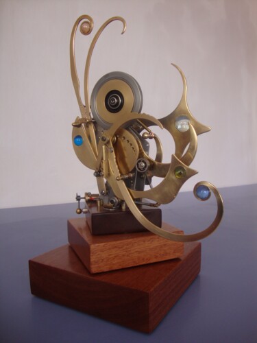 Skulptur mit dem Titel "Automate N°23 "Cath…" von Frédéric Letrun, Original-Kunstwerk, Metalle