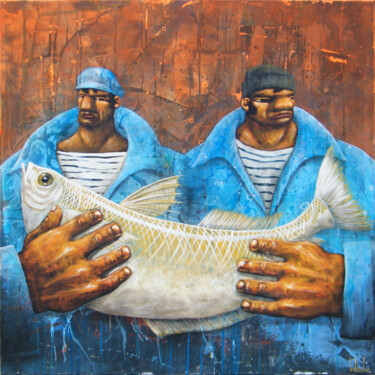 Peinture intitulée "partage 2" par Frédéric Lucas (ledoeufre), Œuvre d'art originale, Acrylique