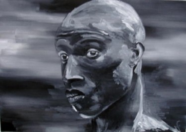 Peinture intitulée ""LE BLACK"" par Frederic Mars, Œuvre d'art originale, Huile