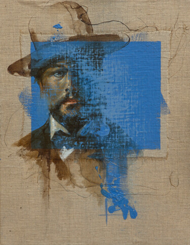 Painting titled "Portrait Debussy" by Frédéric Martin, Original Artwork, Oil