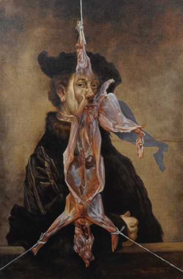 Pittura intitolato "Conversation avec R…" da Frédéric Martin, Opera d'arte originale, Olio Montato su Telaio per barella in…