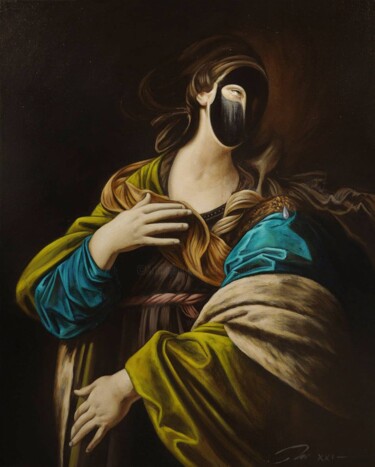 Malerei mit dem Titel "Lacrimosa" von Frédéric Martin, Original-Kunstwerk, Öl