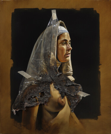 Pittura intitolato "Le voile du silence" da Frédéric Martin, Opera d'arte originale, Olio