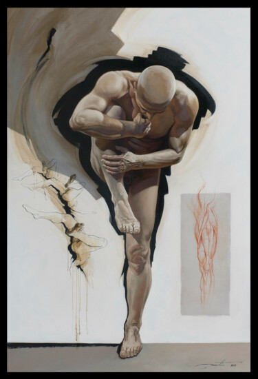 Painting titled "Equilibre" by Frédéric Martin, Original Artwork, Oil