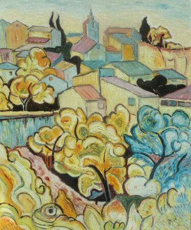 Pittura intitolato "Roussillon 2." da Frédéric Mazel, Opera d'arte originale