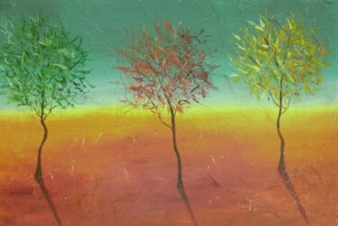 Peinture intitulée "3 trees" par Frederic Payet, Œuvre d'art originale