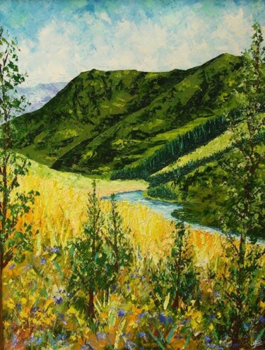 Painting titled "Cratter lake, Color…" by Frederic Payet, Original Artwork
