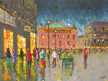 Painting titled "Place de l'Opera" by Frederic Payet, Original Artwork
