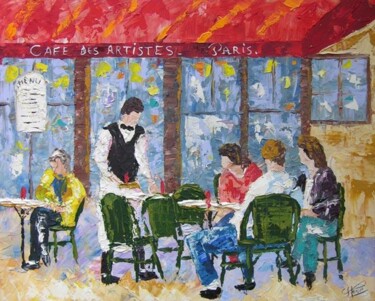 Schilderij getiteld "Cafe des Artistes,…" door Frederic Payet, Origineel Kunstwerk