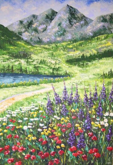 Pintura intitulada "Maroon lake, Aspen…" por Frederic Payet, Obras de arte originais