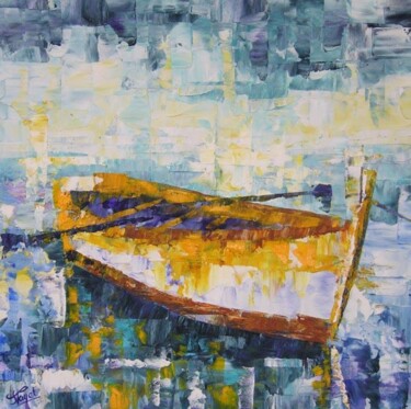Painting titled "Yellow boat" by Frederic Payet, Original Artwork