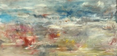 Painting titled "Autumn storms" by Frédéric Pierre Lemonnier Lemonnier, Original Artwork, Oil Mounted on Wood Stretcher frame