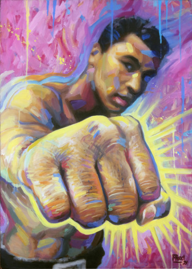 Painting titled "Ali Pop" by Frederic Reverte, Original Artwork, Oil