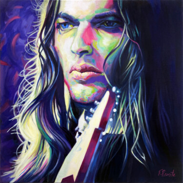 Painting titled "Gilmour Pop" by Frederic Reverte, Original Artwork, Oil